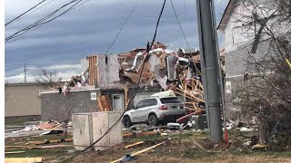 Just minutes ago tornado damage aftermath gallatin Clarksville tennessee [upl. by Spatola610]