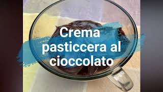 Crema pasticcera al cioccolato senza latte senza farina [upl. by Zennie]