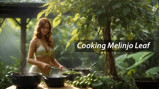 Cooking Melinjo Gnetum Gnemon Linn Leaf [upl. by Nilad73]