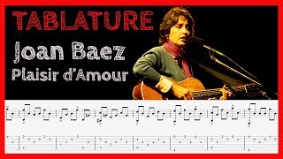 Tablature de Plaisir dAmour version Joan Baez Guitare et chant [upl. by Esaertal]