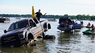 World’s Biggest Duallys Drive In A Lake Helicopter Rescue [upl. by Ahslek98]