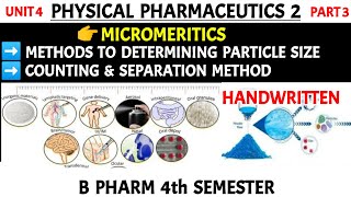 Micromeritics  Methods for determining particle size  Counting and separation method [upl. by Rozalin375]