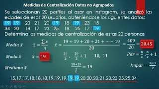 Medidas de centralización datos no agrupados paso a paso [upl. by Lindholm336]