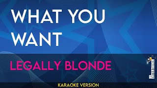 What You Want  Legally Blonde KARAOKE [upl. by Nytsirc]