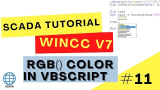 How to change color by pressing a button with a script  WinCC V7 tutorial VBScript 11 [upl. by Dowdell]