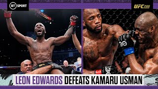 Leon Edwards defeats Kamaru Usman in London 🇬🇧🏆  UFC286 results and postfight interview [upl. by Idorb882]