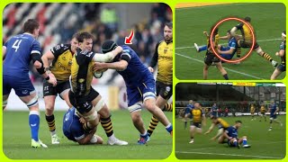 Dragons flanker Taine Basham red carded for cheap shot in URC clash  Dragons vs Leinster [upl. by Lubow]