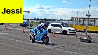 Suzuki GSXR vs VW Golf MK6 GTI [upl. by Areik]