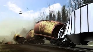 Hinton Train Collision  Animation [upl. by Ahcilef]