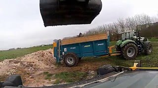 Épandage de fumier 2015  DeutzFahr TTV 7250 JCB 54070 [upl. by Emogene]