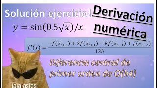 😎 ✔️ Derivación numérica Diferencia central de primer orden de Oh4 Chapra Ejercicio 238 d 📕 [upl. by Wilscam271]