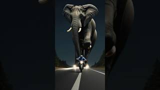 Elephant Riding a Bike at Night on the Highway Unbelievable Sight [upl. by Ztnaj799]