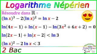 Logarithme Népérien  Résoudre une équation  2 Bac  Exercice 25 [upl. by Ludwigg]