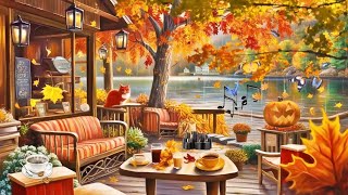 Positive Jazz Coffee Autumn  Calm Smooth Jazz Piano Instrumental amp Start A New Day For Study Work [upl. by Bettencourt]