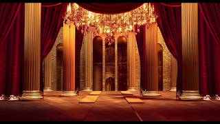 Red open stage curtain deluxe hall rotating crystal lamp photographyampvideo background [upl. by Kolosick681]