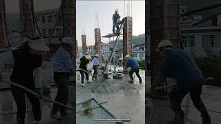 Column concreting process using a lifting mechanism [upl. by Brownson988]