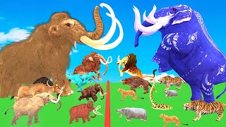 Modern vs Prehistoric Animals Size Comparison Animal Epic Battle Woolly Mammoth Vs Elephant [upl. by Nogam]