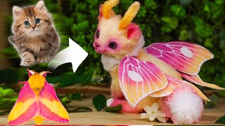 I Combined A Moth And A Kitten To Create a Mitten l DIY Art Doll [upl. by Rechaba]