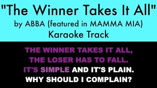 quotThe Winner Takes It Allquot from Mamma Mia  Karaoke Track with Lyrics on Screen [upl. by Shabbir]