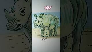 Desenhando um Rinoceronte  Drawing a Rhino  Manuel Coelho Desenhos africa wildlife safari [upl. by Aerdnwahs]