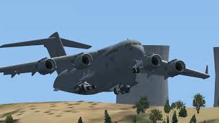 Landing the Boeing C17 Globemaster III at McGuire Air Force Base in FSX [upl. by Bevers]