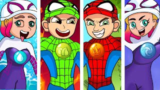 Animation Four Elements Fire Water Air And Earth  Marvels Spidey and his Amazing Friends [upl. by Laon]