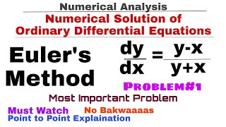 5 Eulers Method  Concept amp Problem1  Numerical Solution of Ordinary Differential Equations [upl. by Hsirap]