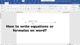 How to write an equation or formula in Word [upl. by Iahcedrom]