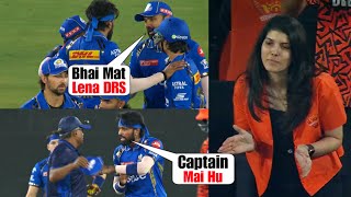 Kavya Maran clapping when Hardik Pandya waste DRS even after Rohit Sharma refused  SRH vs MI [upl. by Arym]