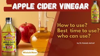 Apple Cider Vinegar  Benefits amp Uses You Need To Know  Dt Rubab Ashraf applecidervinegar [upl. by Annahsit]