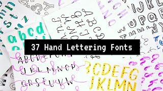 37 Hand Lettered Fonts  How to write in different styles [upl. by Nnairrek]