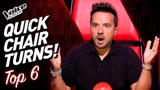 QUICKEST CHAIR TURNS On The Voice  TOP 6 Part 4 [upl. by Mickelson]