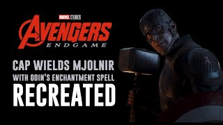 Avengers Endgame  Cap Wields Mjolnir w Odins Enchantment Spell RECREATED read desc [upl. by Yrrem]