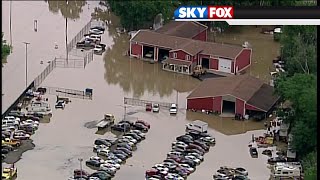 Tuscarawas River passes flood stage in Massillon [upl. by Sukcirdor]