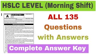 ADRE Grade 4 Answer Key HSLC Level morning shift Complete Answer Key Grade 4 all answers [upl. by Neenej]