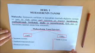 1MUHASEBENİN TANIMI VE İŞLEVLERİ FONKSİYONLARI [upl. by Naejeillib]