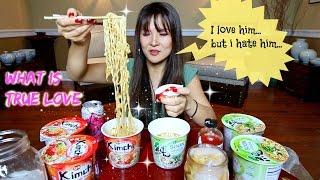 KIMCHI CUP NOODLES • MUKBANG 라면 ramen [upl. by Katya84]