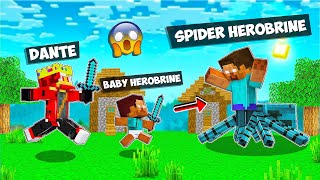 Herobrine Became a Spider because of Baby Herobrine in Minecraft [upl. by Lyret172]