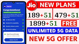 Jio 5G New Plan 189 479 1899 Unlimited Free 5G Data Jio 51 Plan Unlimited 5G Data  Jio Best Plan [upl. by Ssirk676]