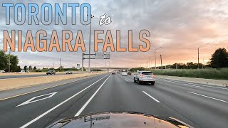 Toronto to Niagara Falls Sunset Drive in 4K [upl. by Phira]