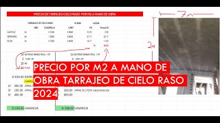 Precio tarrajeo de cielo raso por m2 2024 albañil construccion construction [upl. by Devinne]