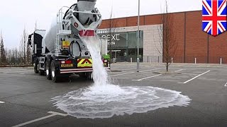 Thirsty concrete can absorb 36 meters of rain in 1 hour could fight flash floods  TomoNews [upl. by Daffodil]