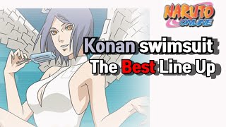 Naruto Online  Konan Swimsuit The Best Line Up [upl. by Mairhpe724]