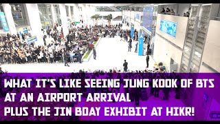 SEOUL VLOG Catching Jung Kook BTS at the airport Jins BTS B Day Exhibit at HIKR GROUND [upl. by Manvil]