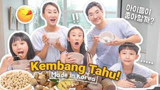 REAKSI SUAMI KOREA DAN ANAKANAK DIBUATKAN KEMBANG TAHU BANDUNG 🤪 [upl. by Dambro]