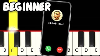 Skibidi Toilet is calling you 2  Fast and Slow Easy Piano Tutorial  Beginner [upl. by Odella]