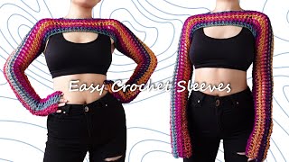 Easy Crochet Fishnet Sleeves Shrug Beginner Tutorial [upl. by Conrado854]