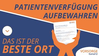 Patientenverfügung aufbewahren  Die ideale Lösung [upl. by Rasec]