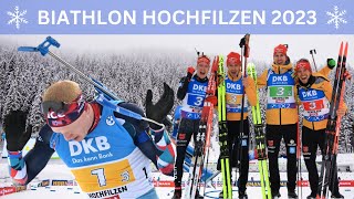 Biathlon Staffel Hochfilzen Deutsche Staffel zittert bis zum Schluss [upl. by Aynwad]