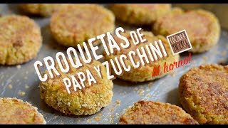 Croquetas de papa al horno  Croquetas de papa y zucchini [upl. by Ayamat]